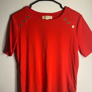 Michael Kors Scarlet Button-Accent Tee
